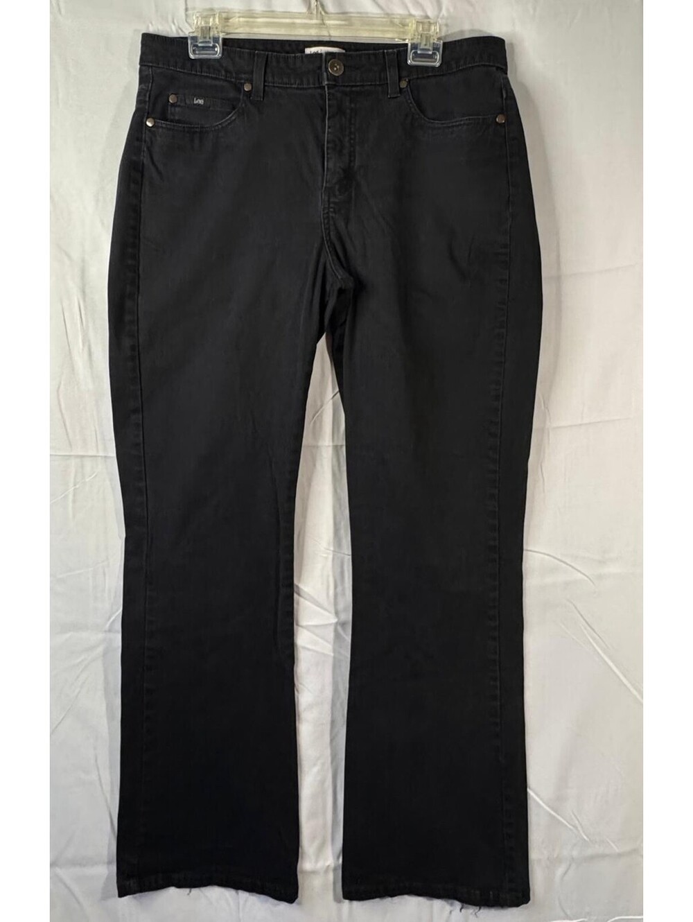 Lee Jeans 14 Medium Black Lower On Waist Boot Flare Stretch